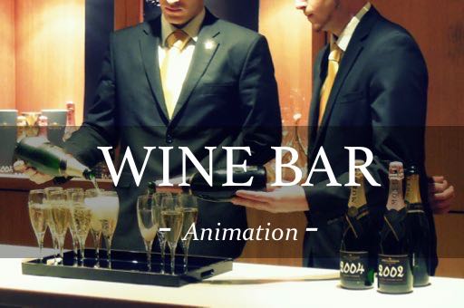 wine bar ; animation ; verre de vin ; champagne ; moet chandon ; dégustation champagne ; luxe ; animations soirées et cocktails